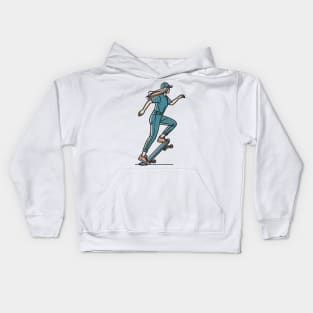 Skate Girl Kids Hoodie